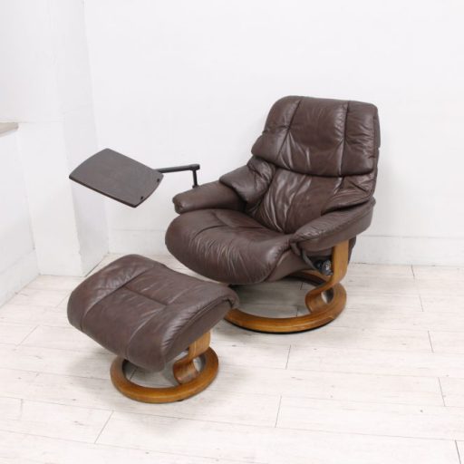 品☆EKORNES エコーネス ストレスレスチェア Reno レノ Lサイズ オットマン コンピューターテーブル付