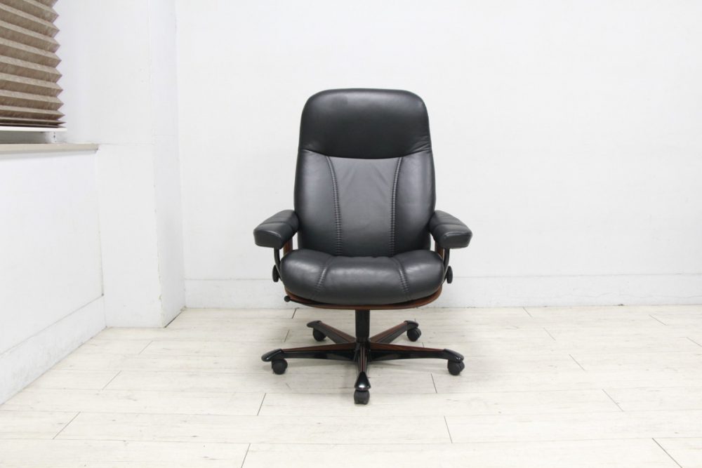 エコーネス EKORNES ストレスレスチェア コンサル Stressless Consul オットマン 本革張り ブラウン ノルウェー中古 –  Restyle