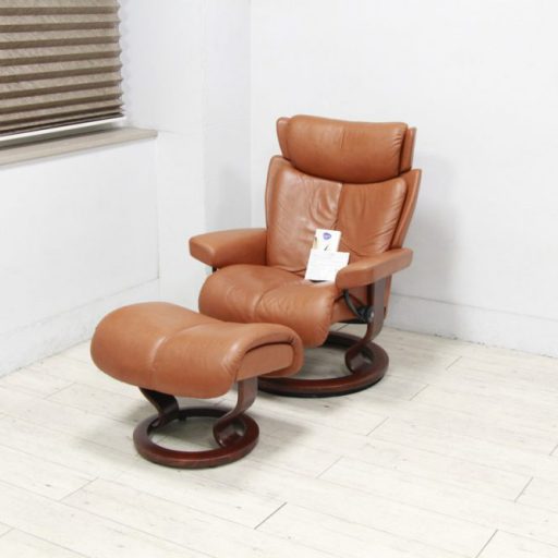 EKORNES エコーネス リクライニングチェア Stressless Magic ストレスレス マジック Mサイズ 総革 買取