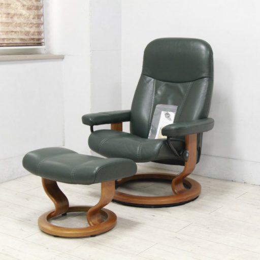 EKORNES エコーネス リクライニングチェア Stressless Consul ストレスレス コンサル クラシック Mサイズ オットマン付 買取