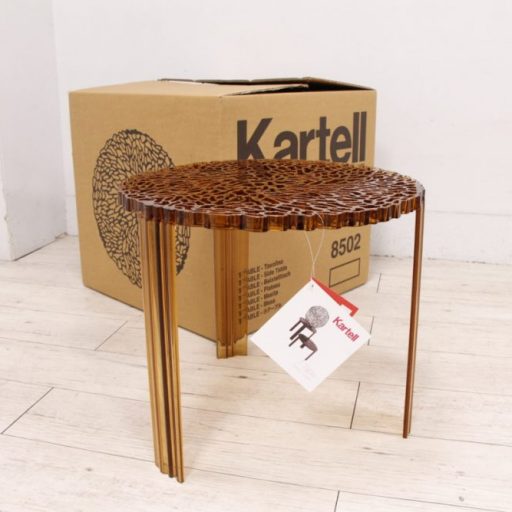 Kartell カルテル T-TABLE ティーテーブルハイ アンバー色 元箱入り