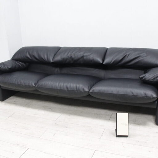 Cassina カッシーナ ３人掛けソファ 675 MARALUNGA マラルンガ 黒総革 買取